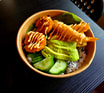 Poke Bowl with Tempura Prawns and King Prawns