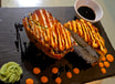 Sushi Burger with Prawn Tails